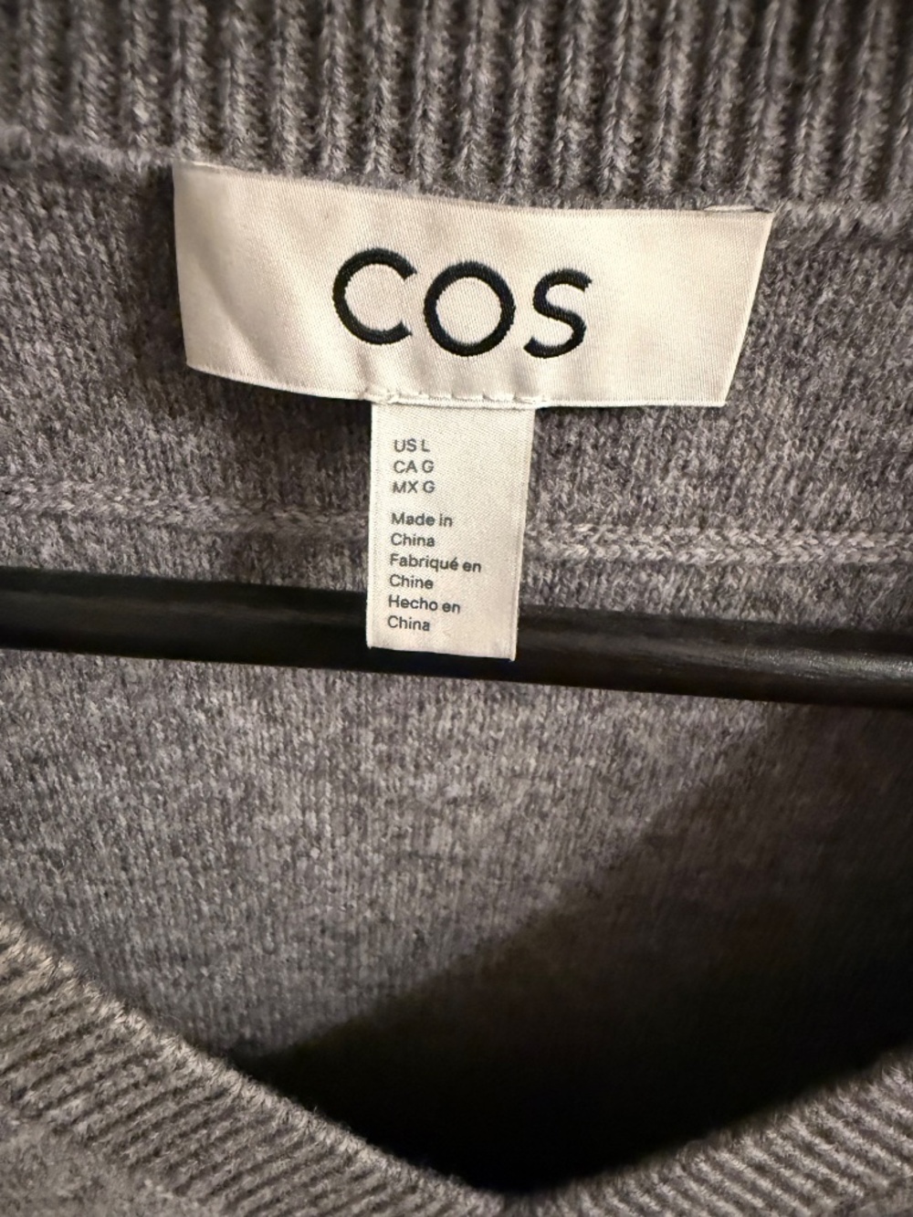 COS Grey V-Neck Knit Sweater Vest - Picture 3 of 5